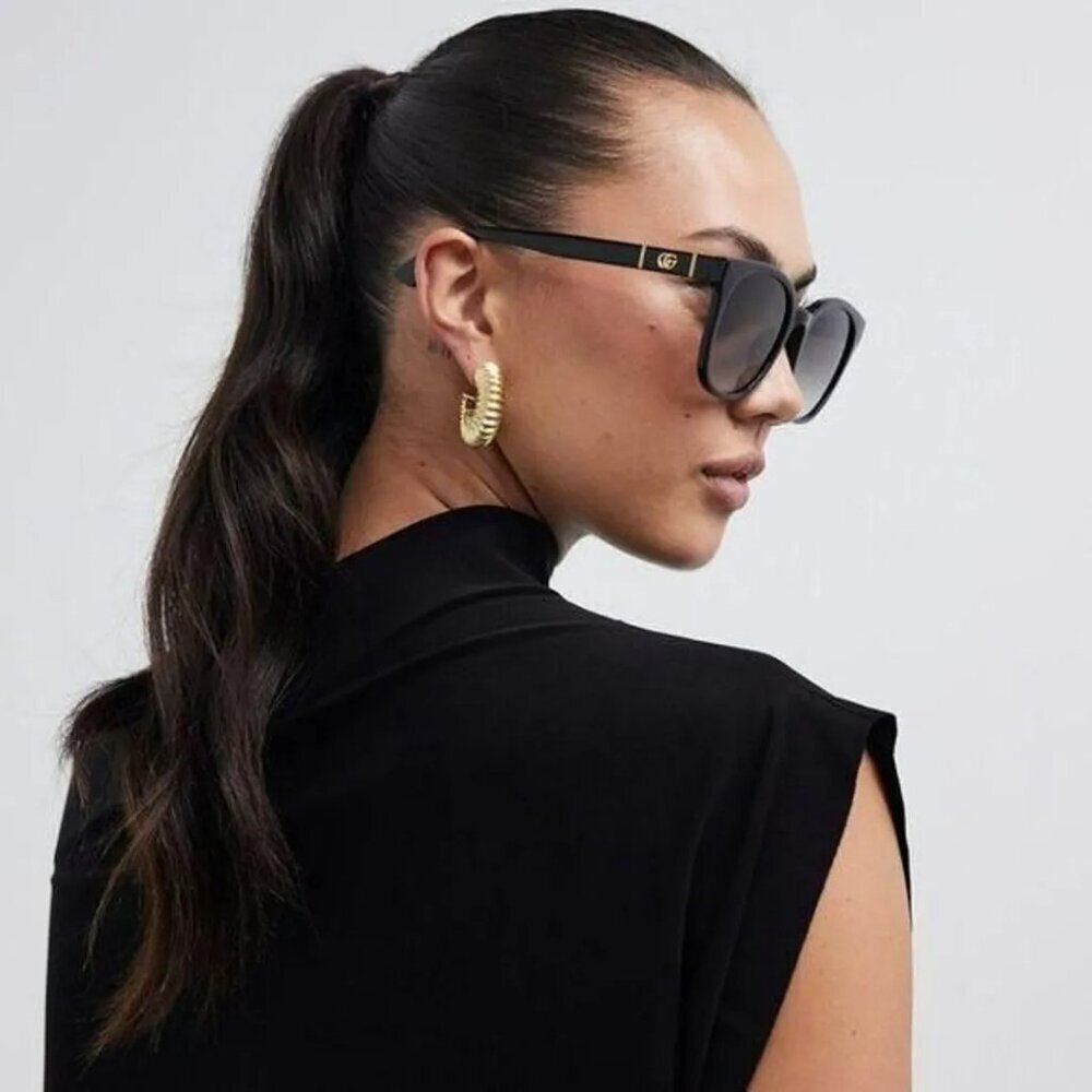 Gucci GG1122SA 001 Black Gradient Women Sunglasses NEW - Picture 2 of 8